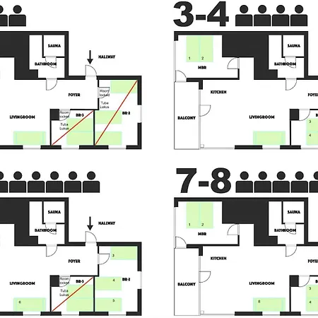 Oru Villa, Luxury 1, 2 Or 3 Bedroom Apartment, Sauna, Appartement *